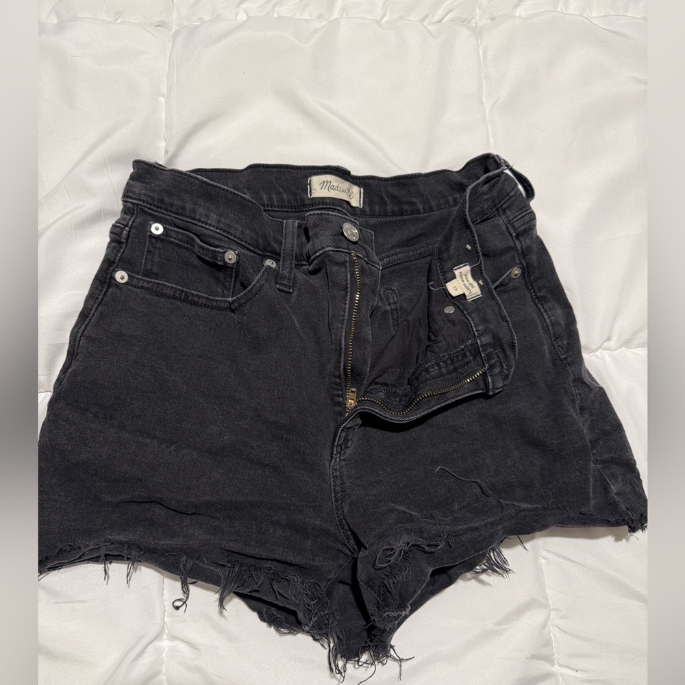 Madewell High Rise Black Denim Shorts